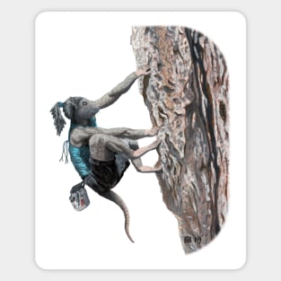 Extreme Sport Woman Climber Free Climbing Magnet